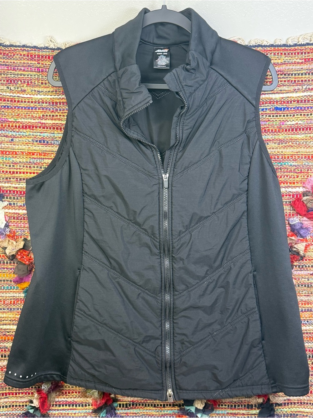 Avia Black Quilted Zip-Up Active Vest size XXXL (22)